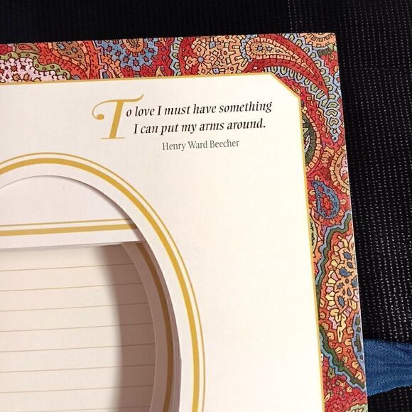 VTG Photo Album 90s DEDICATION book TO DAD WITH LOVE Father suede BLUE ribbon - Picture 8 of 11